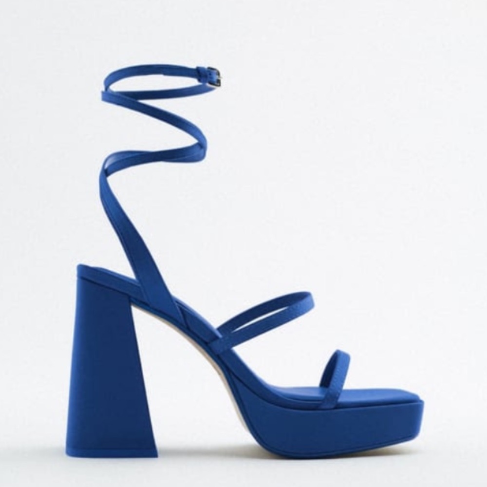 NWT ZARA STRAPPY CHINKY PLATFORM HEEL